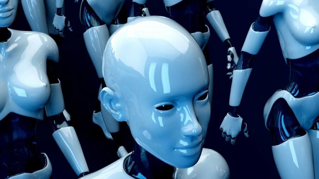 Illustration of an AI robot assistant